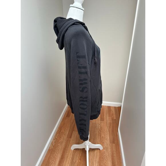 Taylor Swift The Eras Tour Faded Black Drawstring Hoodie Large - Picture 3 of 6